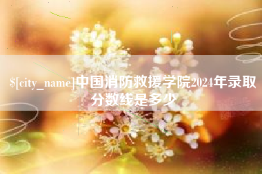 龙岩中国消防救援学院2024年录取分数线是多少