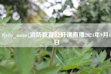 龙岩消防教育公开课直播2024年9月6日