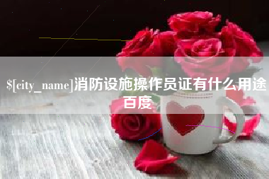 龙岩消防设施操作员证有什么用途百度