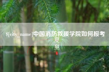 龙岩中国消防救援学院如何报考