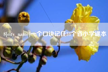 龙岩一个口诀记住34个省小学课本