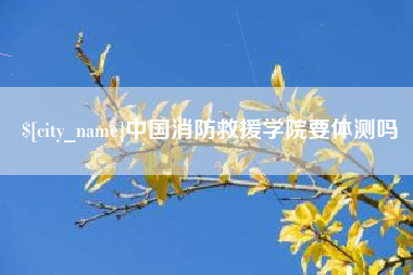 龙岩中国消防救援学院要体测吗