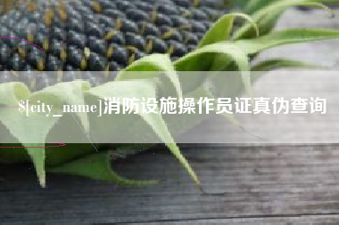 龙岩消防设施操作员证真伪查询