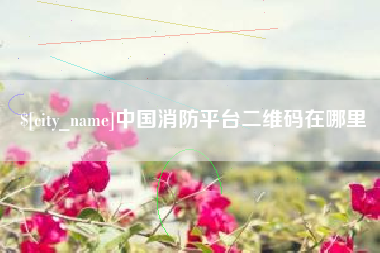 龙岩中国消防平台二维码在哪里