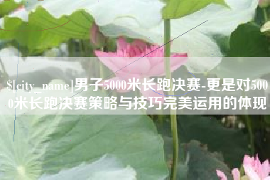 龙岩男子5000米长跑决赛-更是对5000米长跑决赛策略与技巧完美运用的体现