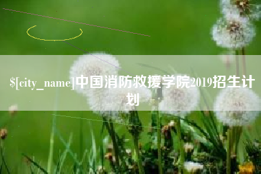 龙岩中国消防救援学院2019招生计划